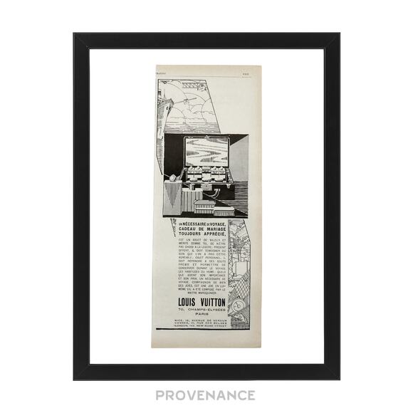 🔴 Louis Vuitton Antique Vintage Newsprint Ad - Vanity Case - Picture 1 of 8